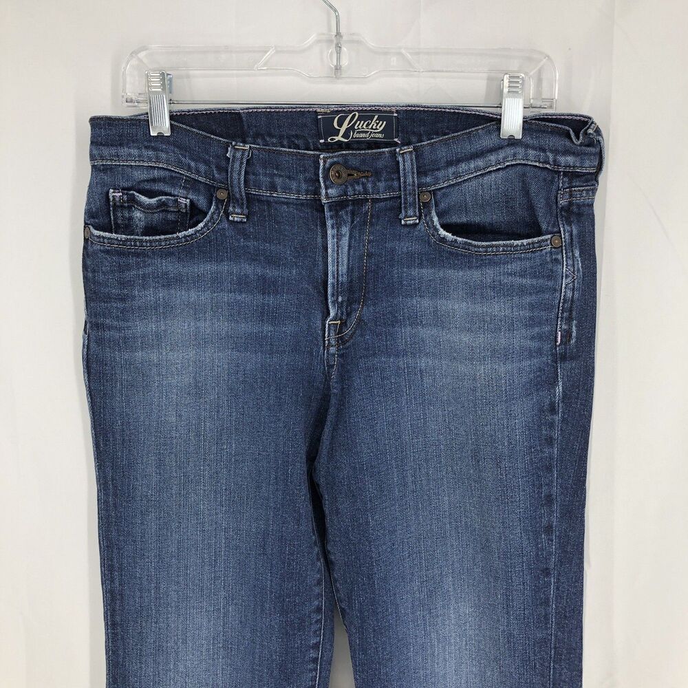 Lucky Brand Stark Sweet N Low Bootcut Short Denim Blue Jeans 10/30 (33x29)
